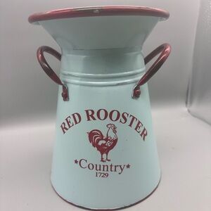 Farmhouse decor metal painted utensil holder